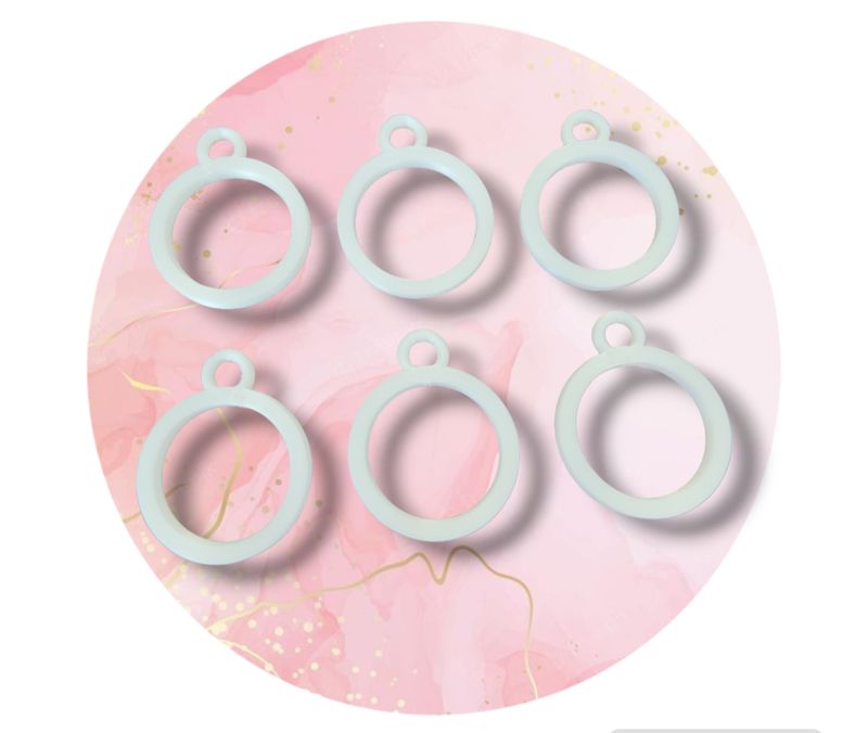 Round 3d Printed White Silk Bezels (6pcs)