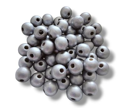 Silver Wooden Beads 10mm (50pcs)