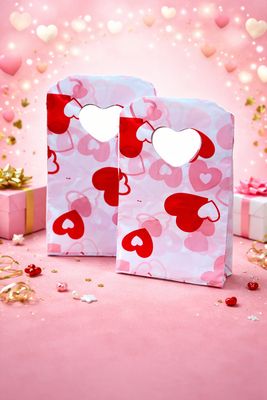 Heart Print Gift Bags (50pcs)