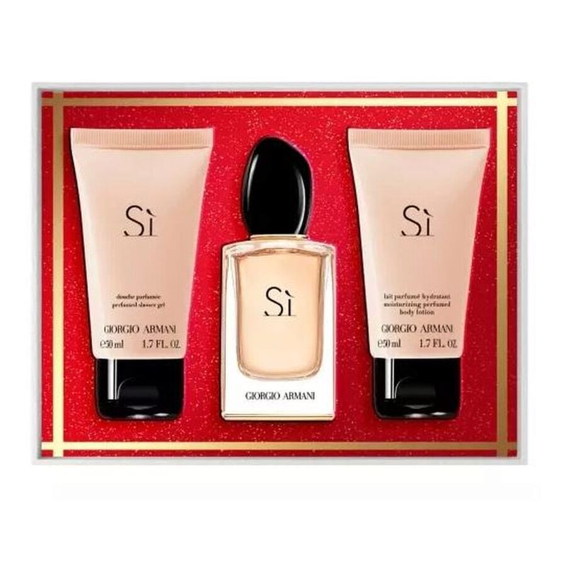 Giorgio Armani Sì Eau De Parfum 50ml Body Lotion 50ml Shower Gel 50ml 3 Piece Set
