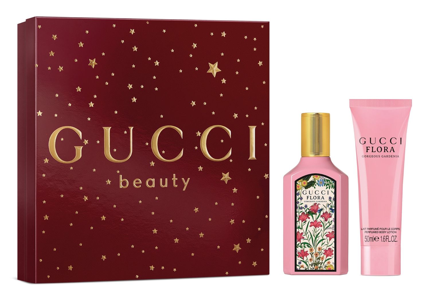 Gucci Flora Gorgeous Gardenia Eau de Parfum 50ml and Perfumed Body Lotion 50ml 2 Piece Gift Set