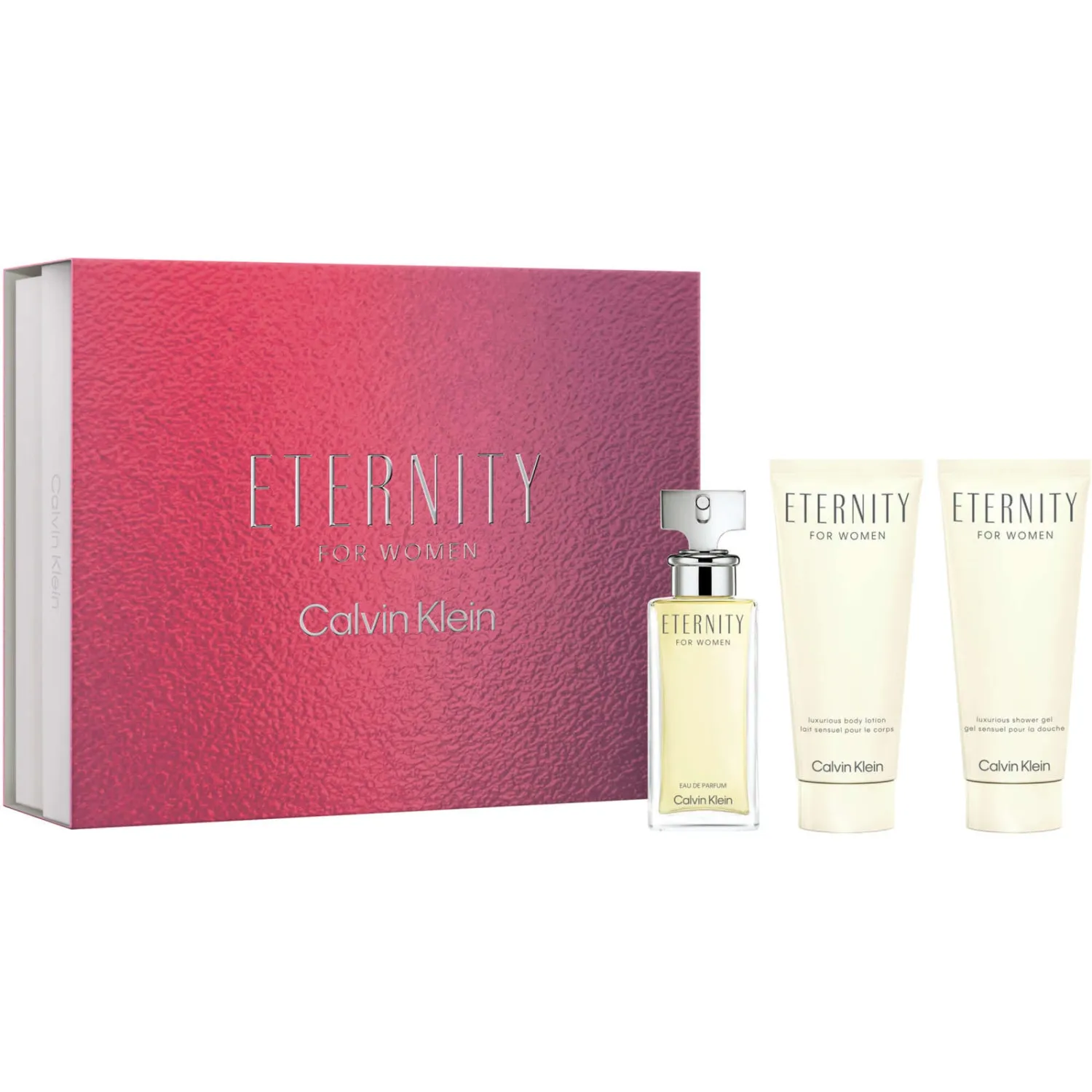 Calvin Klein Eternity for Women Eau de Parfum 50ml, Luxurious Body Lotion 100ml and Luxurious Shower Gel 100ml 3 Piece Gift Set