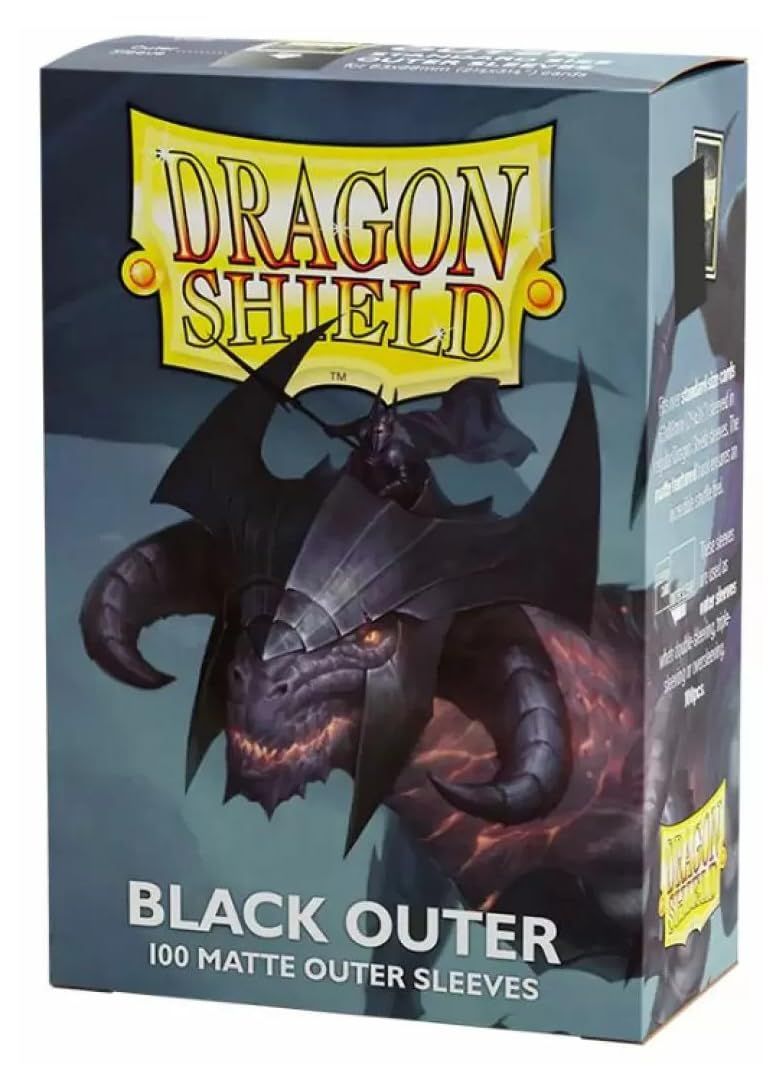 Dragon Shield Standard Matte Outer Sleeves - , Color: Black
