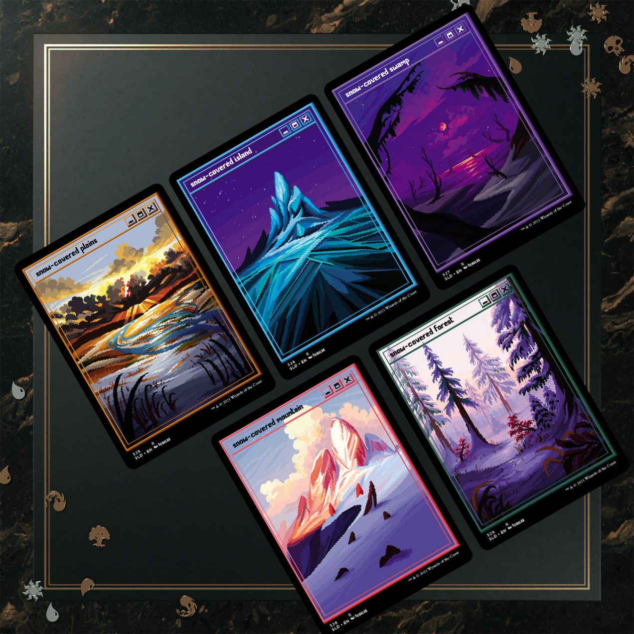 PixelSnowLands.jpg Traditional Foil MTG Secret Lair Drop Series