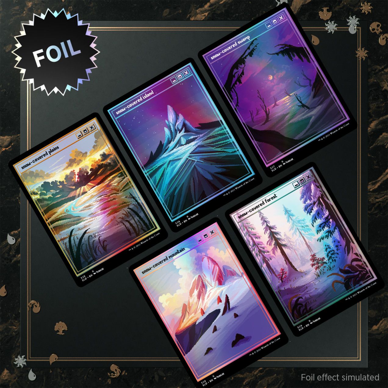 PixelSnowLands.jpg Traditional Foil MTG Secret Lair Drop Series