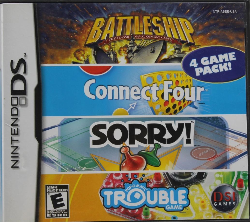 Battleship + Connect Four + sorry! + Trouble -