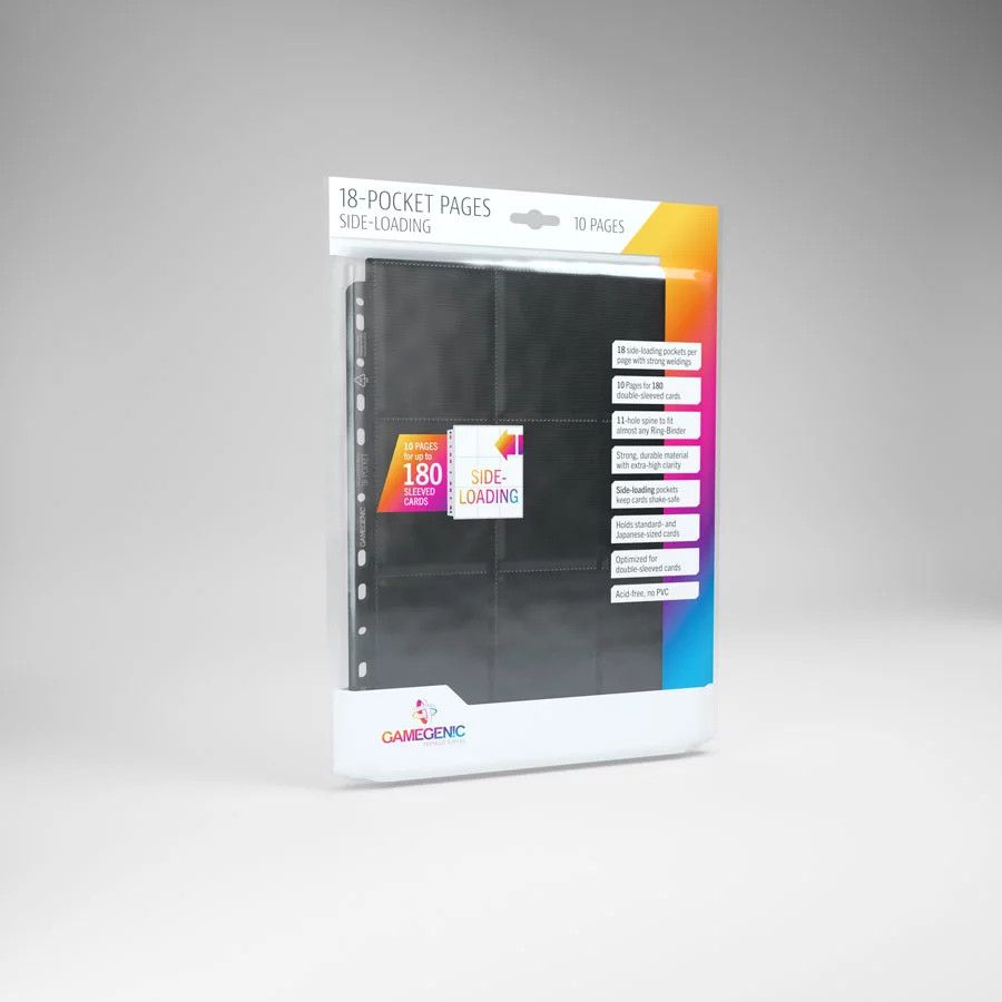 18-Pocket Pages, Side Loading (10ct) -, Color: Black