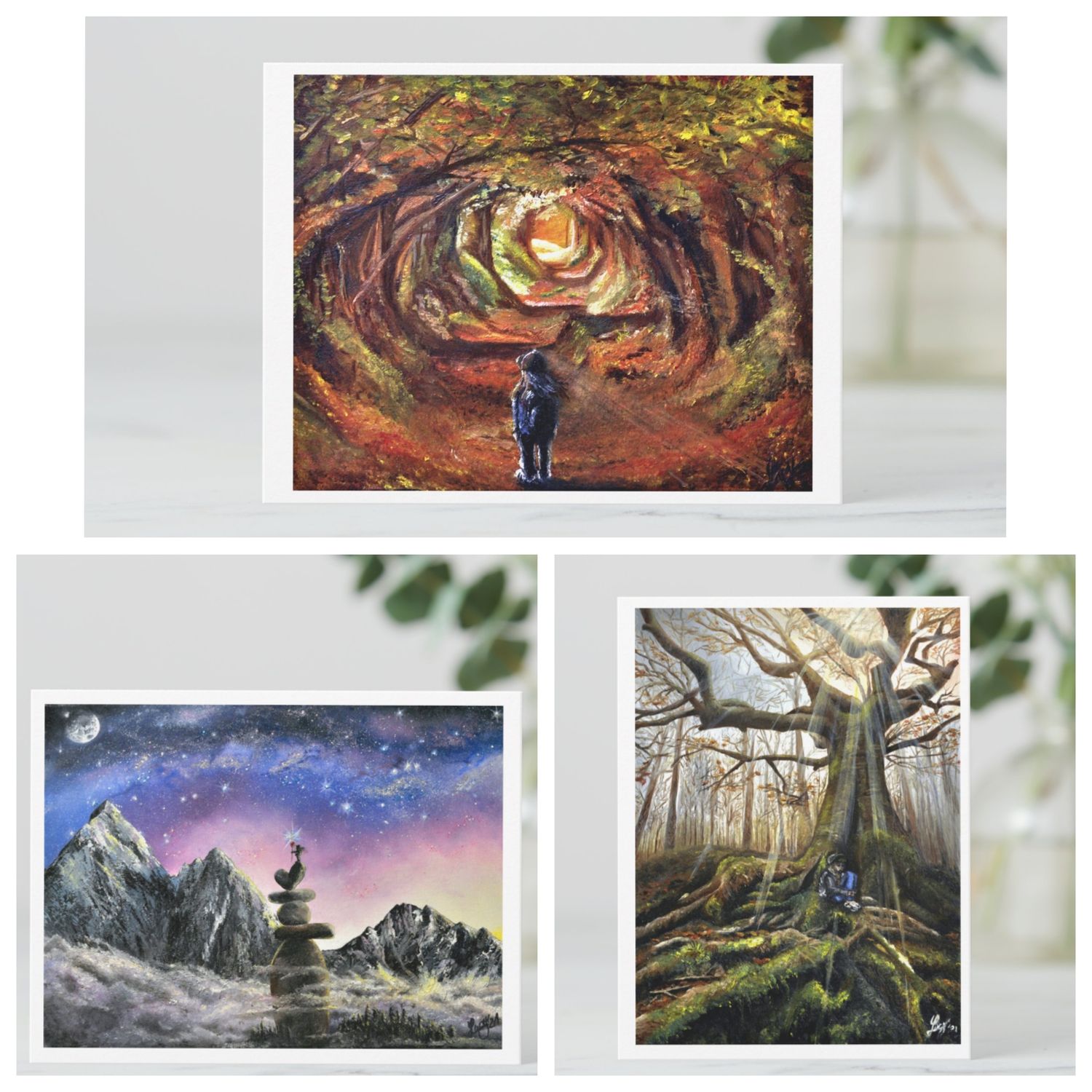 Fantasy land - set of 3 Postcards