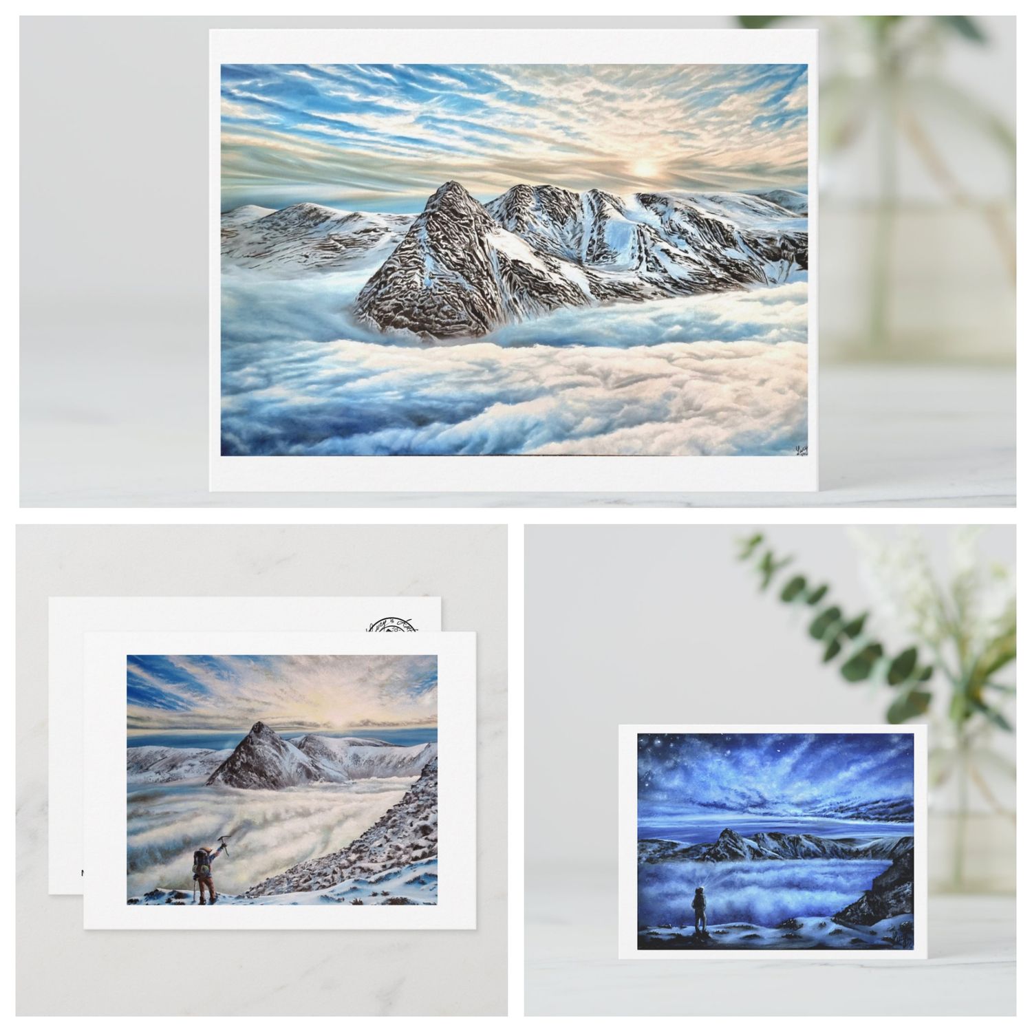 North Wales - Tryfan &amp; Ogwen valley - set of 3 postcards