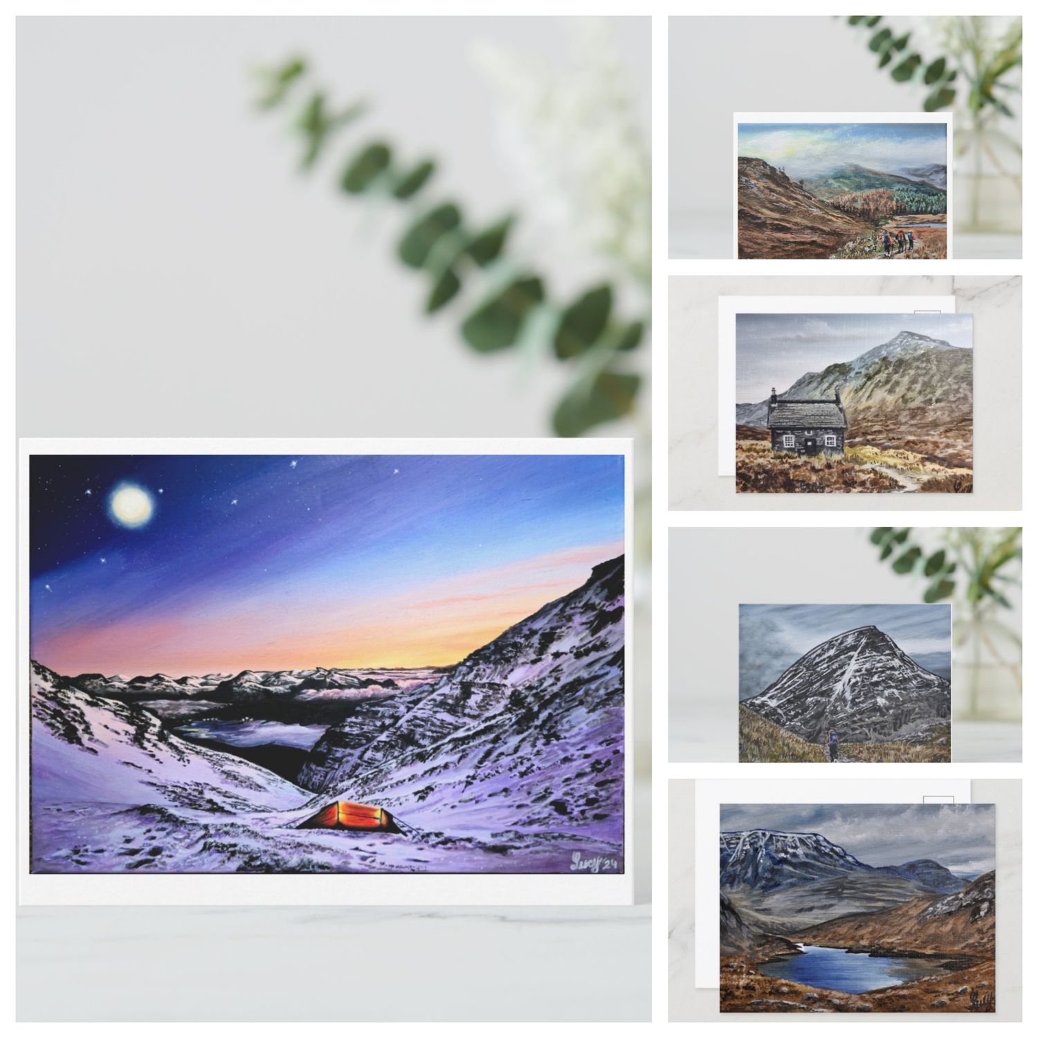 Torridon set of  5 printed postcards