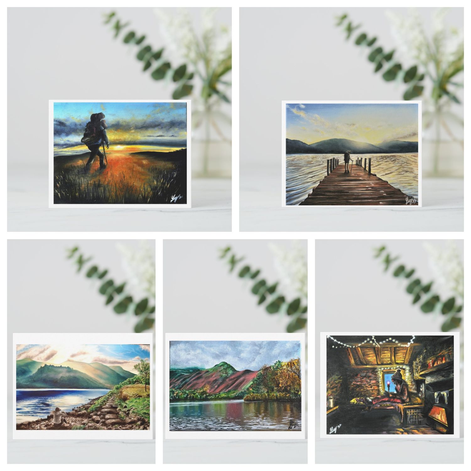 Lake District set of 5 Postcards