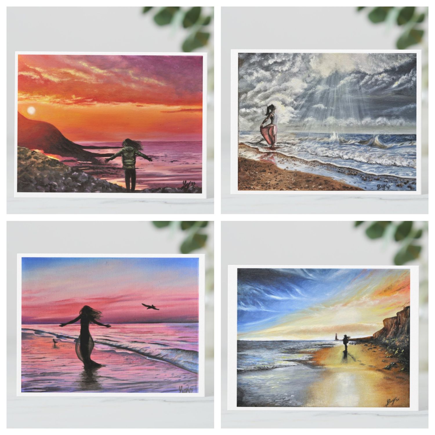 East Sussex set of 4 Postcards