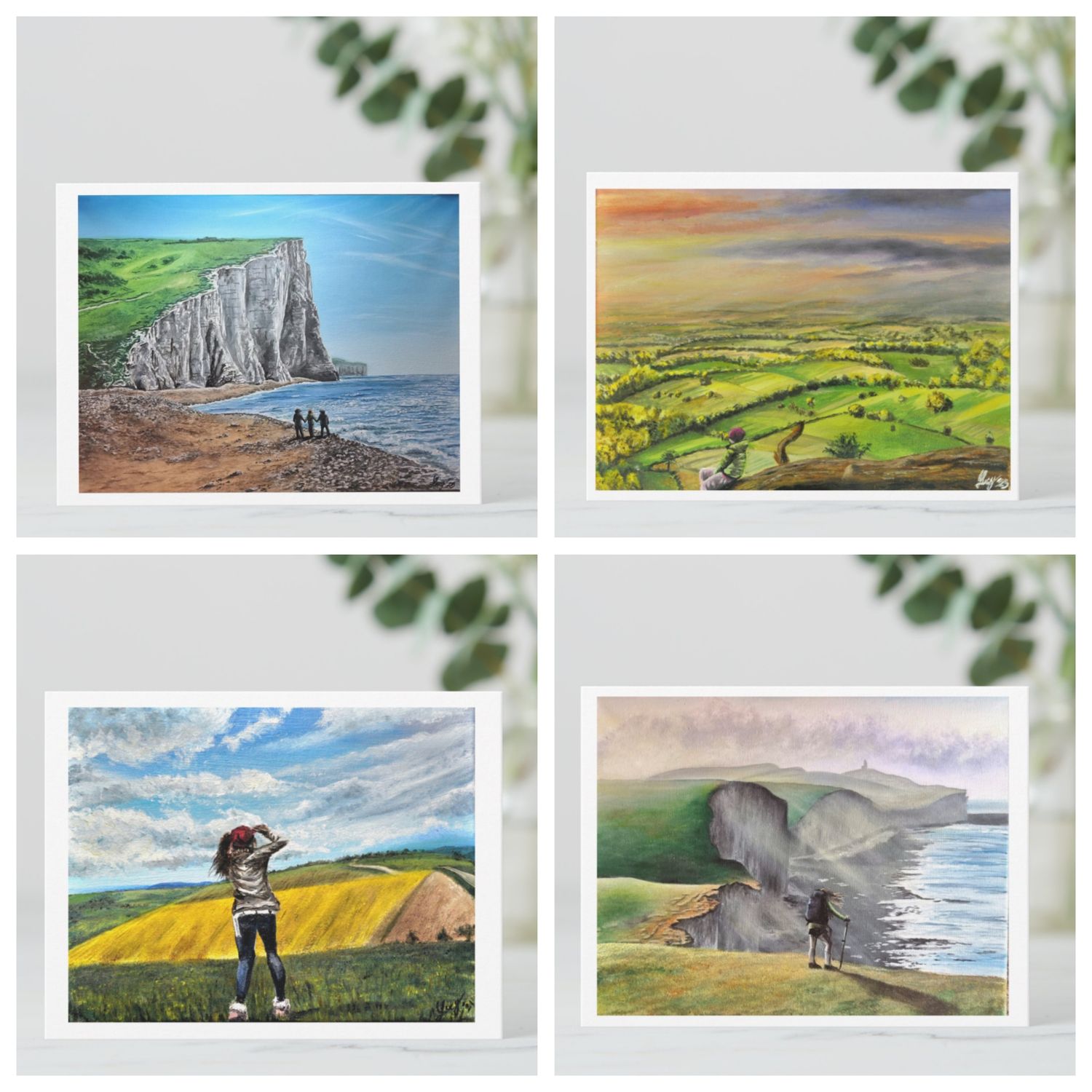 South Down National park set of 4 Postcards
