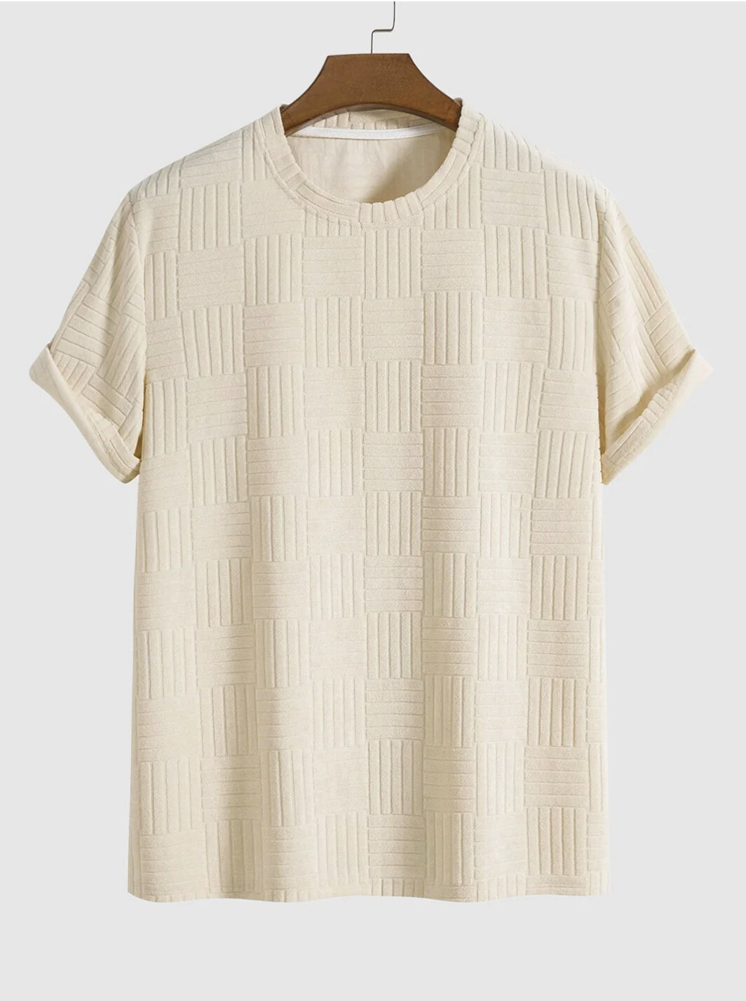 ** FEATURED ITEM** MENS JACQUARD TOWEL CLOTH SHORT SLEEVES T-SHIRT