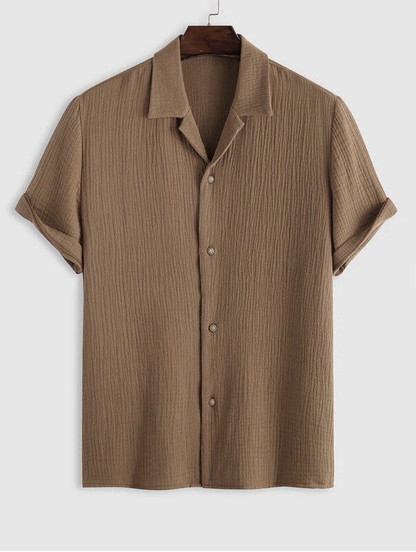 Men&#39;s Cotton and Linen Texture shirt