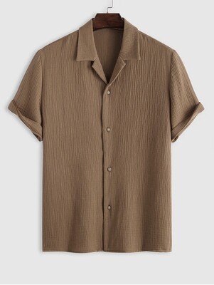 Men&#39;s Cotton and Linen Texture shirt