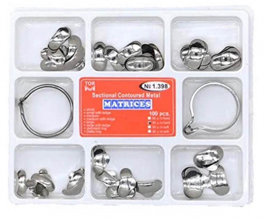 SECTIONAL CONTOURED METAL MATRICES KIT 100Pcs ( 1.398 ) - TOR