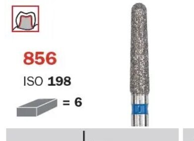 856 or 849 - CONICAL ROUND END DIAMOND BURS 6pcs - DIA SWIZZ