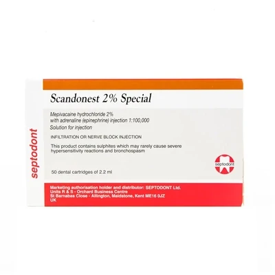 LOCAL ANESTHESIA 2% SCANDICANE ( 50 Ampules x 1.7ml ) LOCAL ANESTHESIA 2% SCANDICANE ( 50 Ampules x 1.7ml )