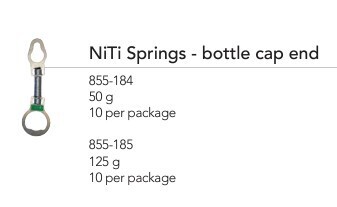 MINI SCREW NITI SPRING ( BOTTLE CAP END ) - 10pcs / 125G - AMERICAN ORTHODONTICS