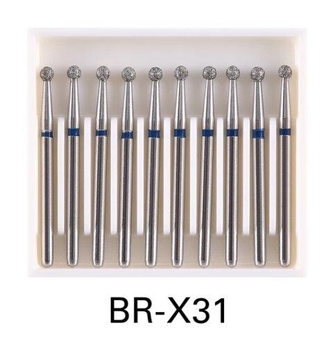 801/018 FGXL - ROUND DIAMOND BURS - BLUE ( BR-X31) 10pcs Kit - AZDENT