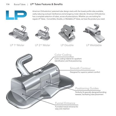 BUCCAL TUBES 022 NON CONV - SINGLE - 10Pcs/Packet - AMERICAN ORTHODONTICS