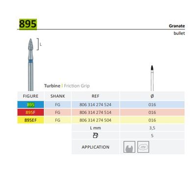 895 OR 390 - BULLET SHAPE DIAMOND BURS