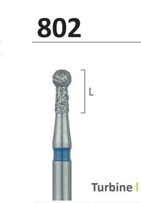 802 - ROUND with COLLAR DIAMOND BURS 5pcs - JOTA