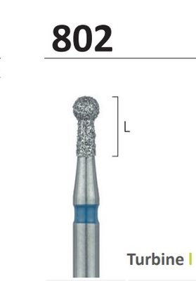 802 - ROUND with COLLAR DIAMOND BURS 5pcs - JOTA