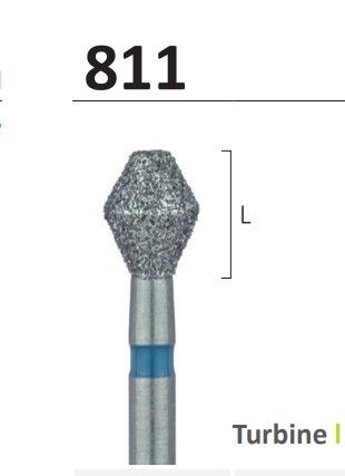 811 - BARREL SHAPE DIAMOND BURS 6pcs - DIA SWIZZ