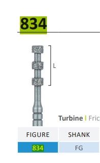 834 - DEPTH CUTTER DIAMOND BURS 5pcs - JOTA