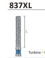 837XL - EXTRA LONG CYLINDRICAL SIDE &amp; END CUTTING ,FLAT END DIAMOND BURS 5pcs - JOTA