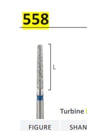 558 - CYLINDRICAL ROUNDED EDGE DIAMOND BURS 5pcs - JOTA