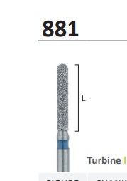881 - CYLINDRICAL ROUND END DIAMOND BURS