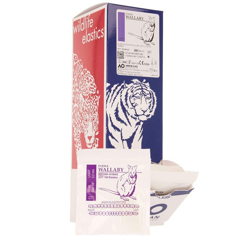 LATEX ELASTICS / wildlife series ( 50 Bags ) - AMERICAN ORTHODONTICS