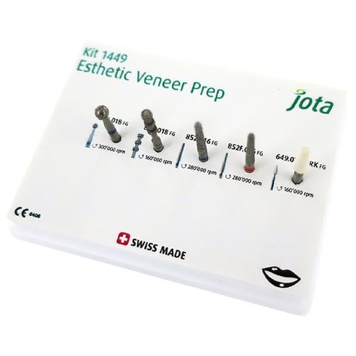 1449 - VENEER PREPARATION KIT | ( 5 BURS + HOLDER ) - JOTA