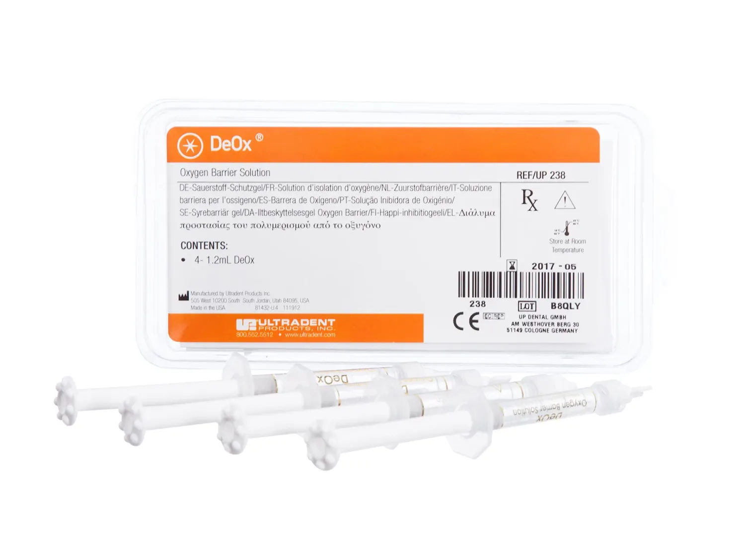 DeOx OXYGEN BARRIER SOLUTION ( 1.2ml x 4 Syringes ) - ULTRADENT