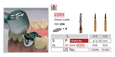23RX.012 - CROWN CUTTING CARBIDE BURS 6pcs Kit - DIA SWIZZ