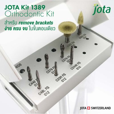1389 - ORTHODONTIC BURS KIT ( 8 Burs + Holder ) - JOTA