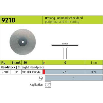 921D - DISC HP RIM CUTTING DIAMOND BURS 1pc - JOTA