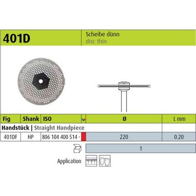 401D - DISC HP DIAMOND BURS 1pc - JOTA