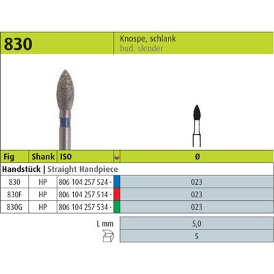 830 - FLAME SHAPE DIAMOND BURS - JOTA