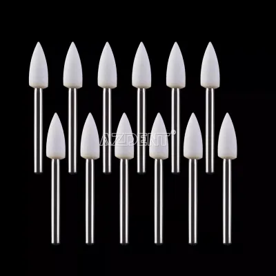 COMPOSITE FINISHING KIT - WHITE STONE BURS - FLAME SHAPE only ( 10pcs ) - EVE
