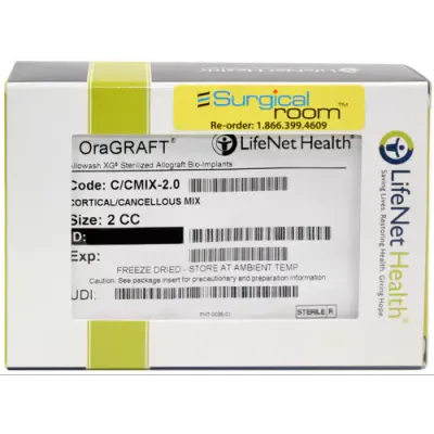 ALLOGRAFT ( 2CC ) - OraGraft Cortical/Cancellous Mineralized Particulate  (50/50 Mix) 250 - 1000 microns