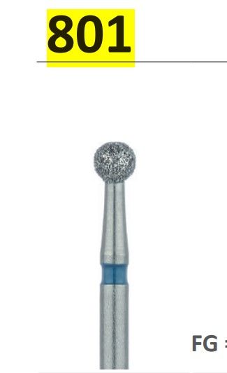 801 - ROUND DIAMOND BURS 6pcs - DIA SWIZZ