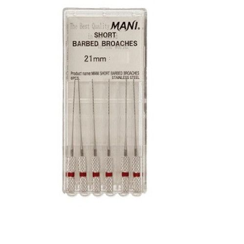 SHORT BARBED BROACHES 21mm (6PCS/KIT) MANI