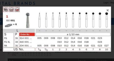 FG ROUND CARBIDE BURS 6pcs DIA SWIZZ