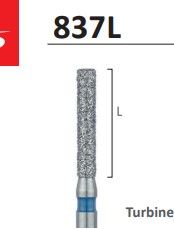 837L - LONG CYLINDRICAL SIDE &amp; END CUTTING ,FLAT END DIAMOND BURS