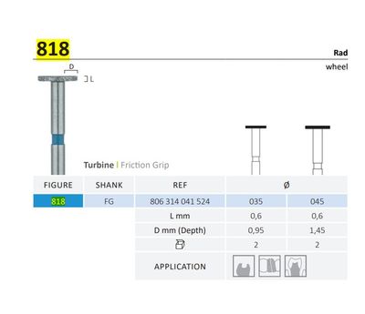 818 - WHEEL SHAPE DIAMOND BURS