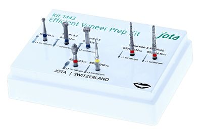 1443 - EFFICIENT VENEER PREPARATION KIT ( 7 Burs + Holder ) - JOTA 1443 - EFFICIENT VENEER PREPARATION KIT ( 7 Burs + Holder ) - JOTA